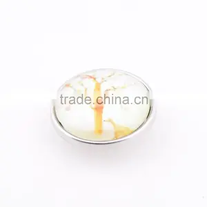 Yellow Family Tree Button for Leather Bracelet thumbnail-1