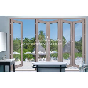Gouble Glass Patio Accordion Aluminum Alloy Frame Folding Door With Insect Screen thumbnail-3