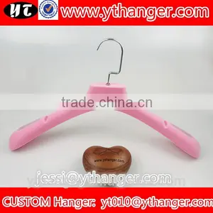 YY0509 Clothing Brands Logos Pink Non-slip Velvet Wedding Dress Hanger Velvet Flocked Clothes Hangers Supplier's Choice thumbnail-1
