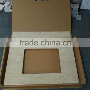Travertine Looking Cultured Marble Vanity Top With Backsplash, Hotel Bathroom Cultured Marble Vanity Tops thumbnail-1