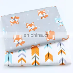 Cartoon Arrow Fox Printed Fabric Kindergarten Baby Quilt Cover Sheet Cotton Twill Nordic Instagram Cartoon Fabric thumbnail-2