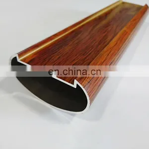 Wood Effect Aluminium Powder Coatings Profile Wood Grain Square Fluorocarbon Coating Aluminium Profile thumbnail-5