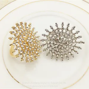 Beaded Round Flower Napkin Rings For Wedding Party Banquet thumbnail-1