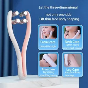 Portable Metal 3D Face Roller Rechargeable EMS Lifting Facial Slimming Tightening Massage Device Contouring Face Sport Massager thumbnail-4
