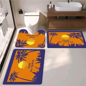 Flower Design Remium Anti-Fatigue Toilet Bath Mat – Gel & Foam Cushion, Stain Resistant & Easy to Clean thumbnail-2