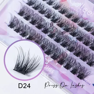 Glue-free Synthetic Home Self-adhesive Eyelashes Handmade DIY Press Adhesive Cluster Lashes Glossy Fine Band Eyelash thumbnail-2