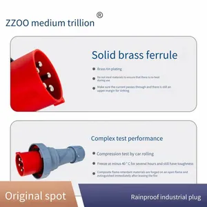 Aviation Industry 3-pin Plugs and Sockets for Outdoor Use, Ip67 Rated, Fireproof and Flame-retardant, Cqc Certified by Zhongzhao Electrical Appliances thumbnail-4