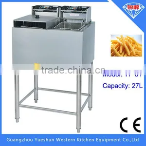 China Factory Freestanding Single Tank Double Basket Electrical Deep Fryer thumbnail-1