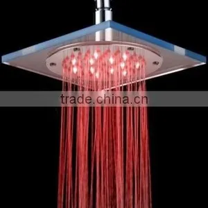 Wall Mounted Rainfall Organic Glass LED Shower Head thumbnail-2