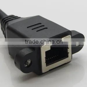 30CM 0.3M RJ45 Male to Female Screw Panel Mount Ethernet LAN Network Extension Cable thumbnail-3