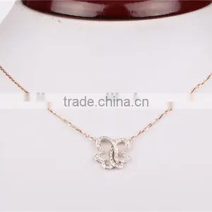 Dubai Jewellry Butterfly Necklace Girl's Silver Sterling Necklace Fashion Jewelry thumbnail-3