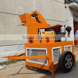 FL1-20 Electric Motor Interlocking Brick Making Machine Design With Car Tire and Tractor thumbnail-3