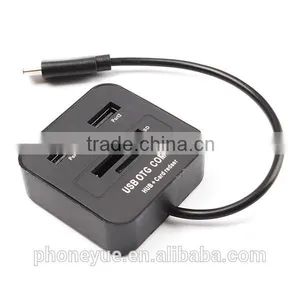 Hot Sale Usb 3.1 Type c to Usb 2.0 Otg Card Reader 2 Port Usb Hub Adapter thumbnail-1