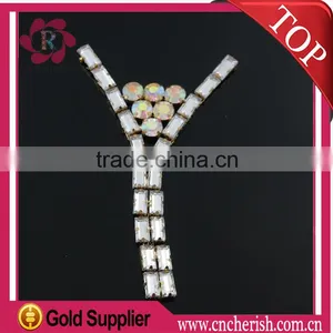 2016 Wholesale Fashion Glass Shoe Ornament Metal Parts Rhinestone Chains thumbnail-2