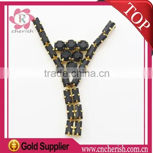 2016 Wholesale Fashion Glass Shoe Ornament Metal Parts Rhinestone Chains thumbnail-3