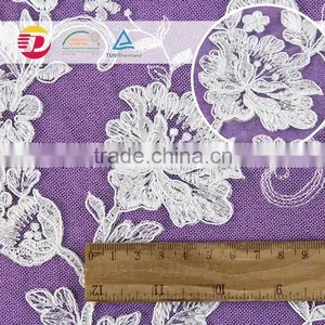 Wholesale Cheap Nylon Cotton 3d Flower Lace Embroidered New York Wholesale Fabric Lace for Dress thumbnail-3