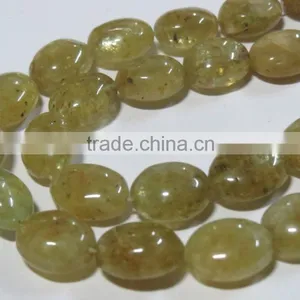 RARE Natural Chrysoberyl Cat's Eye Oval Stone Bead Necklace thumbnail-1
