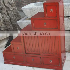 Red Stair Treasure House With Six Drawer Two Door thumbnail-1