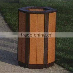 Wpc Dustbin Wood Plastic Composite Dustbin Bin Outdoor Trash Bin thumbnail-1