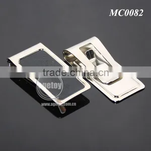Men Style Fashion Stainless Steel Metal Black Genuine Leather Money Clip thumbnail-1