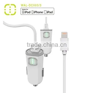 Walnut Brand Single Car Charger With Attached MFI Cable thumbnail-1