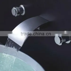 3 Pcs Waterfall Bathtub Shower Faucet Basin Mixer Q3010W thumbnail-1