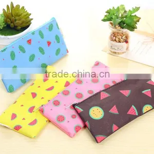 Promotion Fruit Watermelon Print Plain Canvas Pencil Case With Low Price thumbnail-1