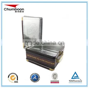 Square Gift Tin Box With Handle and Lock thumbnail-2