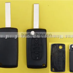 3 Buttons Remote Key Fob Case Replacement Uncut Blade Peugeot 407 CE0523 thumbnail-1