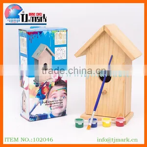 EDUCATIONAL TOYS PAINT & BUILD YOUR WOODEN BIRD HOUSE FOR KIDS thumbnail-1