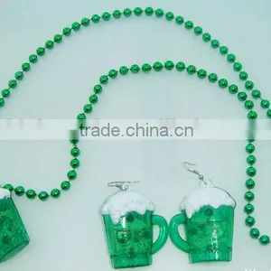 Popular Hot LED Flashing Light up SHAMROCK Necklace for st Patrick's Day thumbnail-4