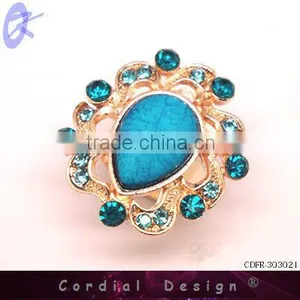 2013 Hot Sale Wholesale Exaggerate Extravagant Rhinestone Ring thumbnail-1