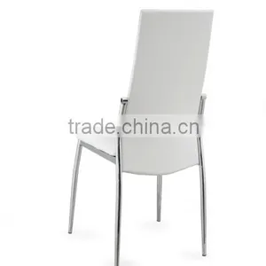 White Elegant Leather Dining Chair thumbnail-3