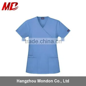 Women Solid Medical Scrub Top thumbnail-3
