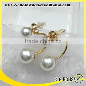 Cheap Price Pearl Designs Fake Double Pearl Earring thumbnail-3