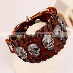 Letter Bracelet Wristband Cuff Real Leather Bracelet For Men Women thumbnail-2