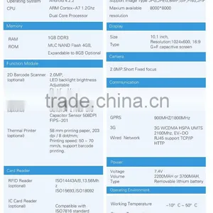 Android Mobile POS Terminal With WIFI/3G Integrated 58mm Thermal Printer thumbnail-3