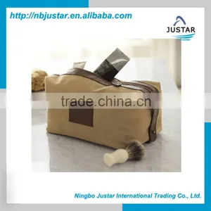 Hot Selling Shaped Men's Leather Toiletry Bag,Travel Shaving Kit Bag thumbnail-2