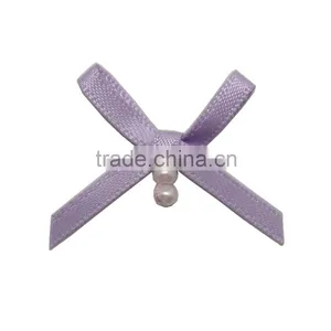 Clothes Decorated Purple Slim Bowknot Shape Set Two Beads Individual Design Ribbon Bowknot thumbnail-1