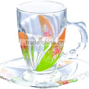 Glass Coffee Tea Cup and Saucer thumbnail-1