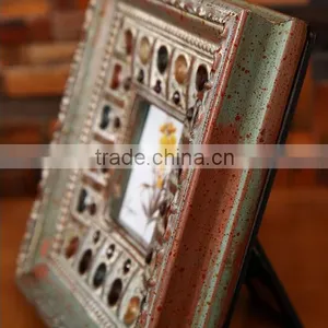 Premium Quality Classic Decorative Archaistic Wooden Picture Rahmen Handmade Baroque Antique Natural Solid Wood Photo Frame thumbnail-3