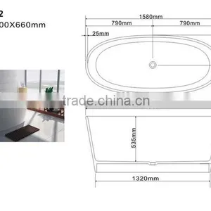 Italia Classic Design Natural Stone and Resin Stone Round Bathtub for Bathroom Furniture,freestanding Solid Surface Bathtub thumbnail-4