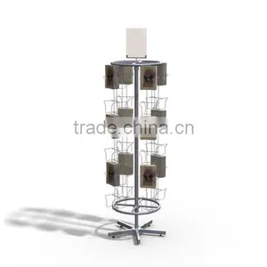 Rotating Hold Literature Book Spinning Magazine Display Racks Floor Stand 16 Pockets thumbnail-1