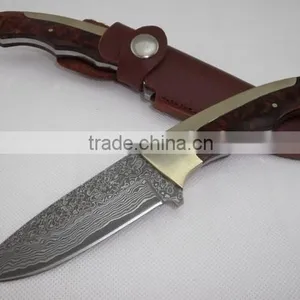 OEM Imported Damascus Blade Hunting Knife thumbnail-1