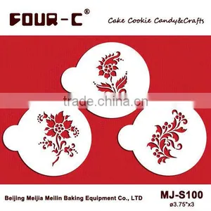 Flowers Cookie Stencils Set,coffee Stencils,classic Cup Cake Topper Stencils thumbnail-1