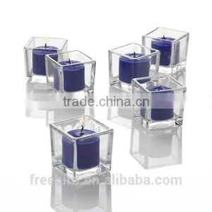 Cube Clear Glass Votive Candle Holder thumbnail-2