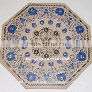 Solid Marble Inlay Coffee Table Top thumbnail-1