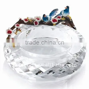 Hand Craft Pewter Design Crystal Ashtray Metal Craft Business Gift thumbnail-1