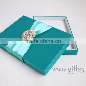 Elegant Navy Blue Wedding Invitation Boxes thumbnail-2