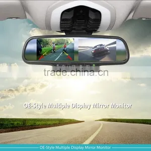 Multiple Display Car Rearview Mirror, Bluetooth and Radar Detector,wireless Camera Display Special for Limo thumbnail-2